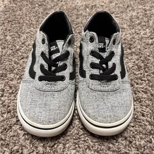 Vans Kids Gray and Black And Oshkosh Burgundy Slip ons size 10